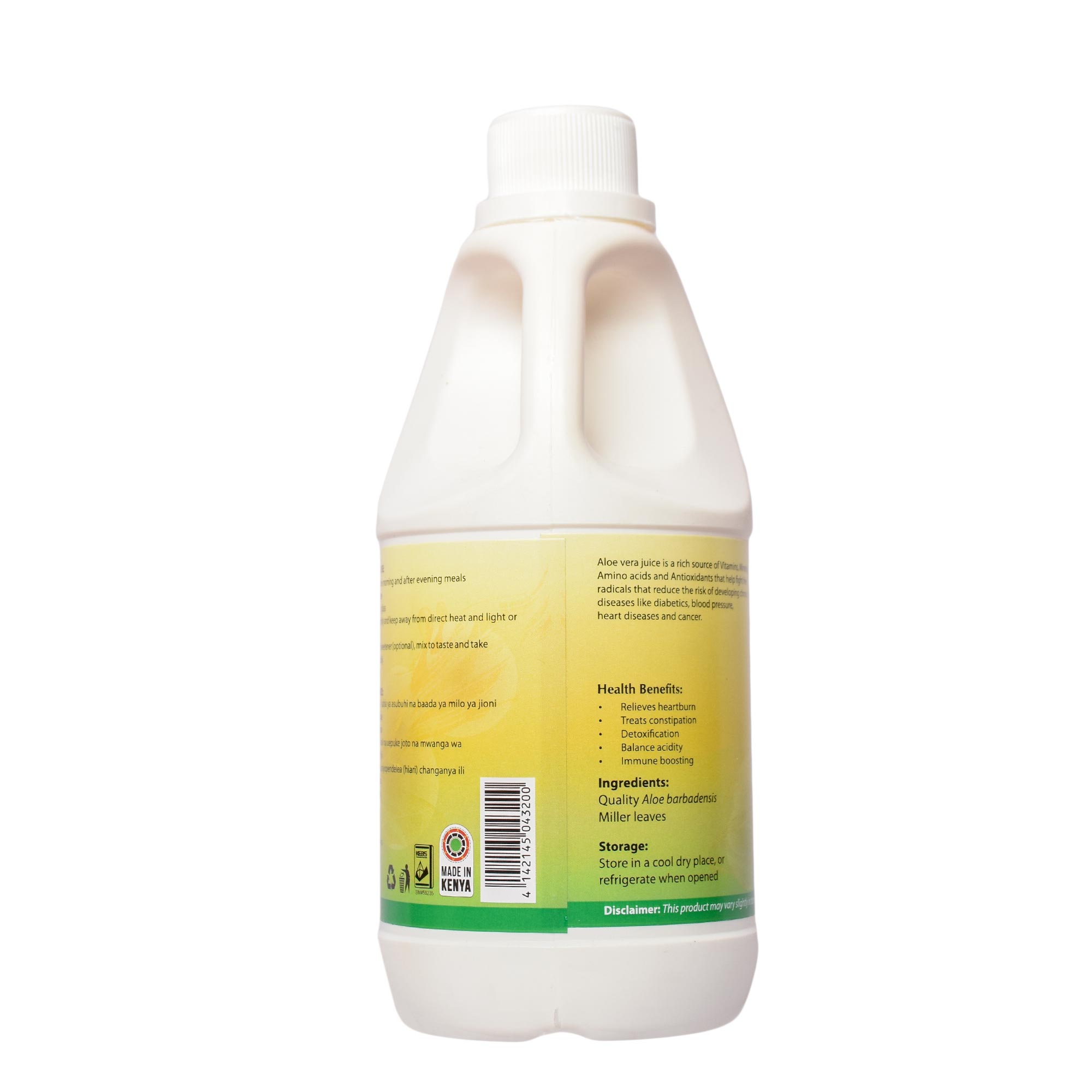 Aloe juice Orange flavored 500ml Back